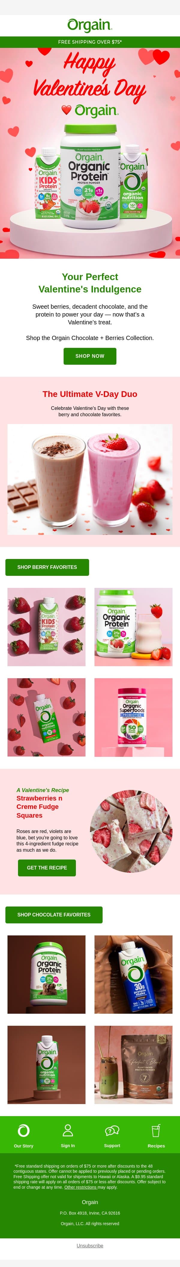 Something sweet is calling your name❤️ email from Orgain screenshot
