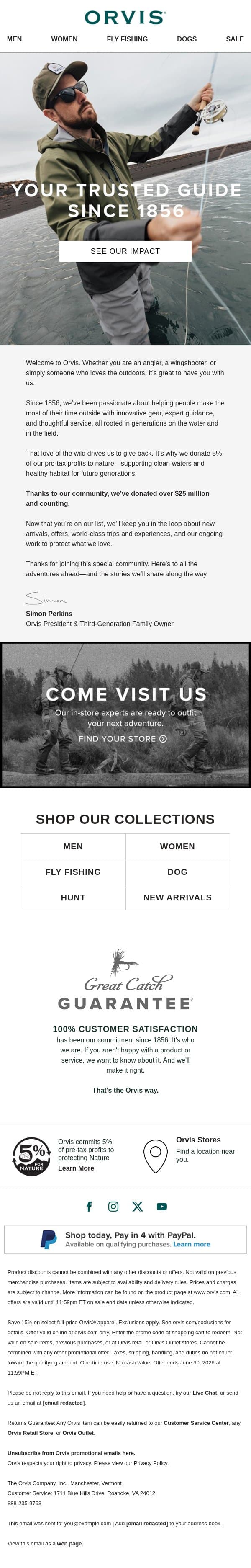 This is the start of a great adventure email from Orvis screenshot