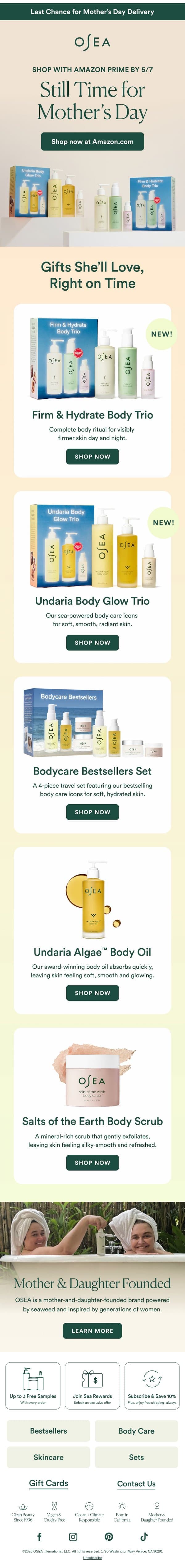 Get It in Time with Amazon Prime email from OSEA screenshot