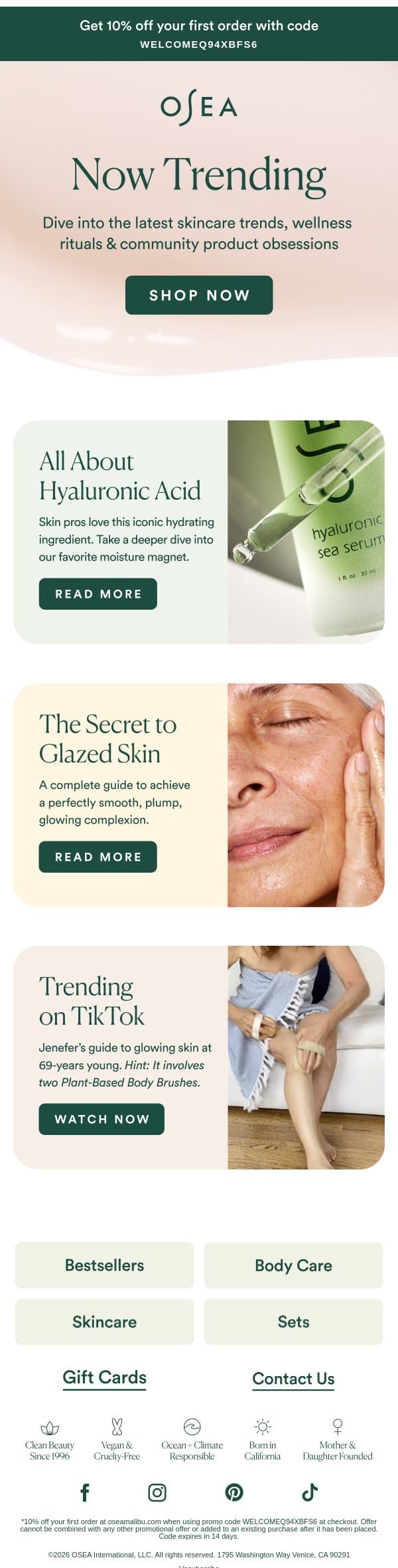 Check Out These Community Faves email from OSEA screenshot