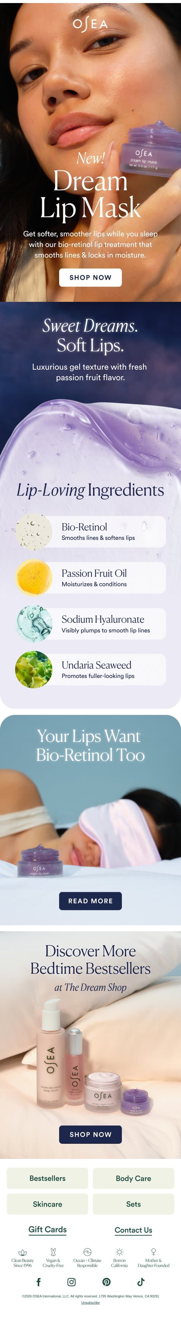 NEW: Your Dream Lips Come True email from OSEA screenshot