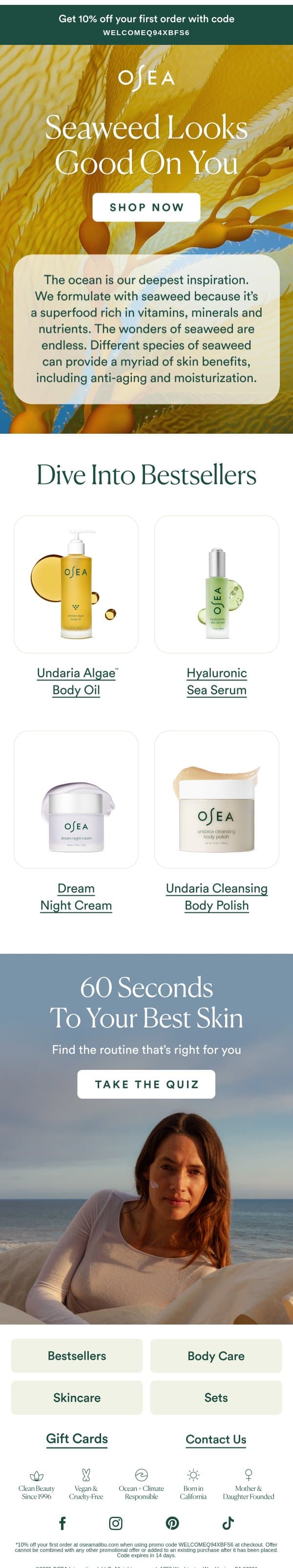 Why we 💙 Seaweed email from OSEA screenshot