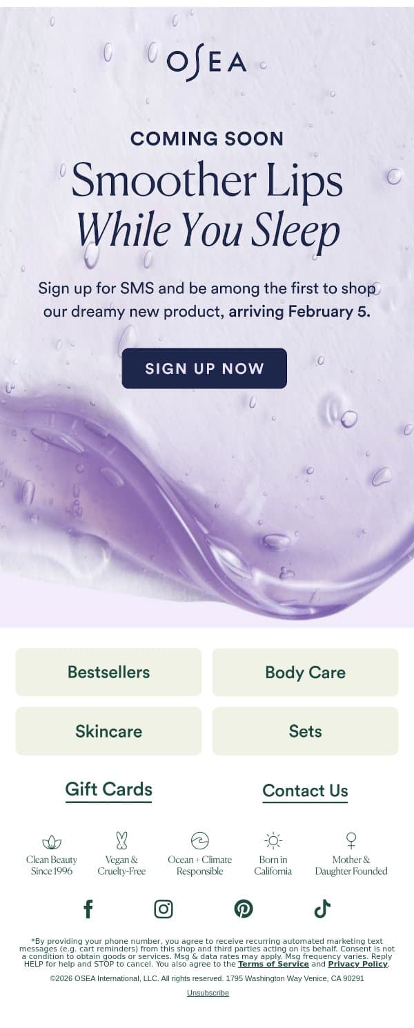 Your Lips Are Going To 💙 This email from OSEA screenshot