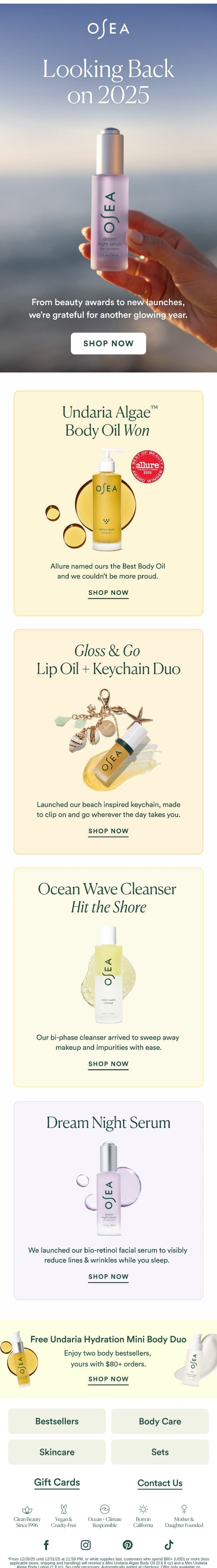 2025 in Review 🌊 email from OSEA screenshot