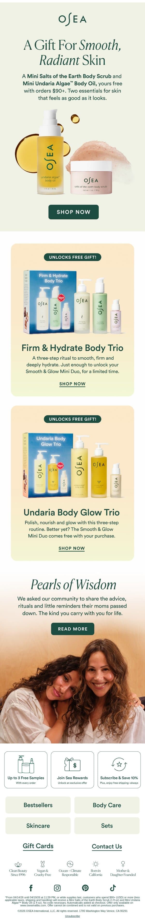 Limited Time, Lasting Glow email from OSEA screenshot