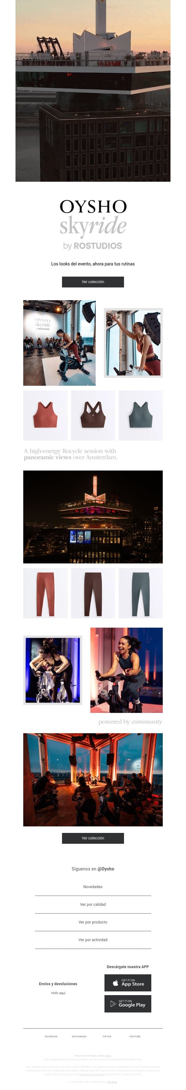 Tu nuevo look para entrenar email from Oysho screenshot
