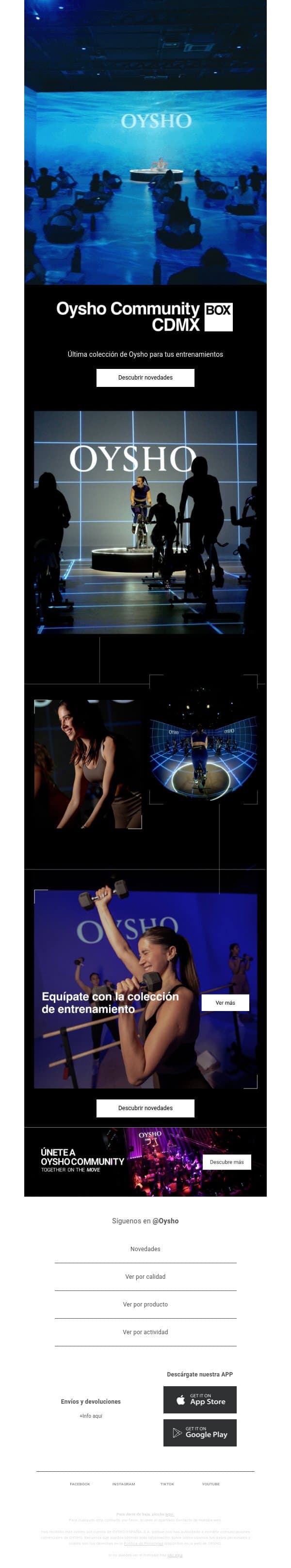 Entrena con Oysho email from Oysho screenshot