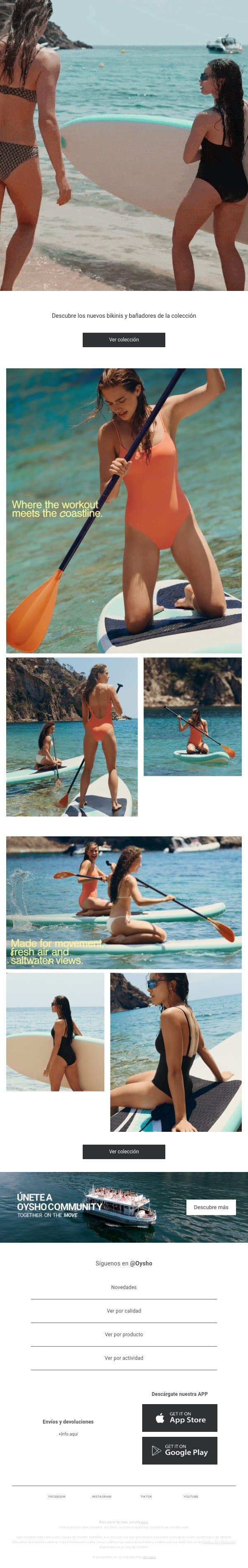 Summer Days email from Oysho screenshot