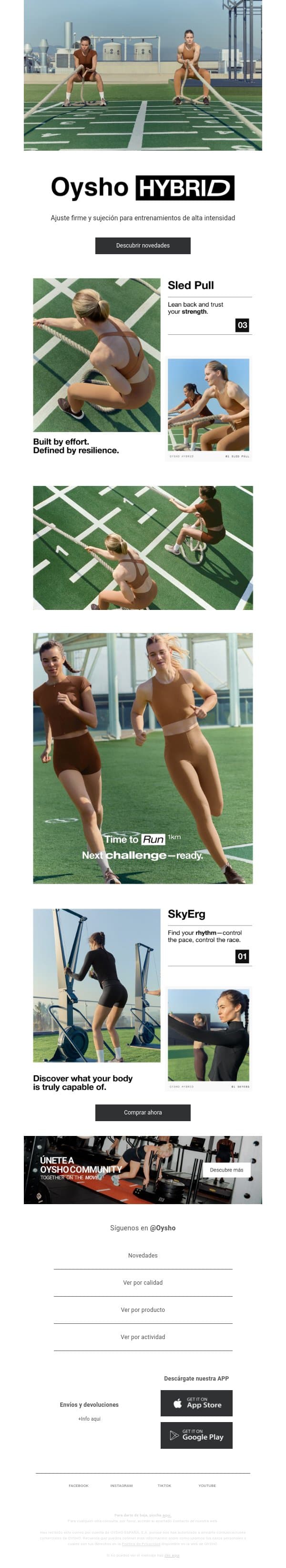 Compressive Collection email from Oysho screenshot