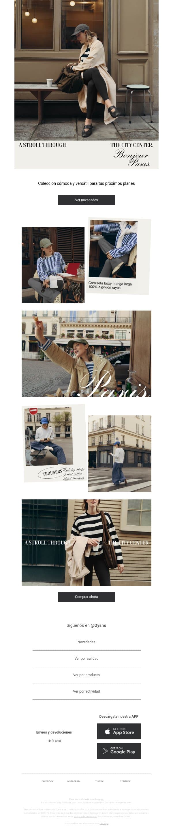 Para tu próxima escapada email from Oysho screenshot