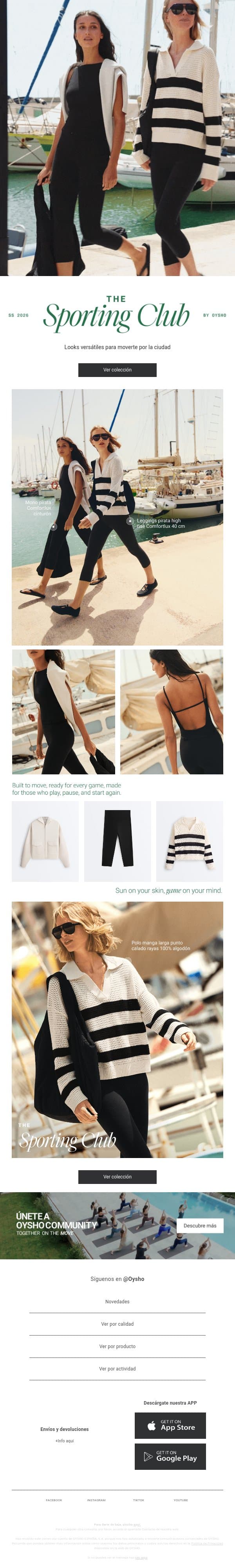 Loungewear para la ciudad email from Oysho screenshot