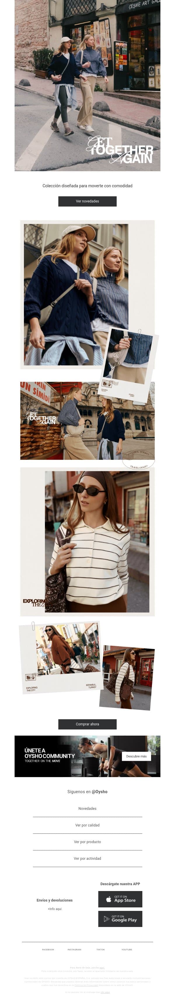 Esenciales para viajar email from Oysho screenshot