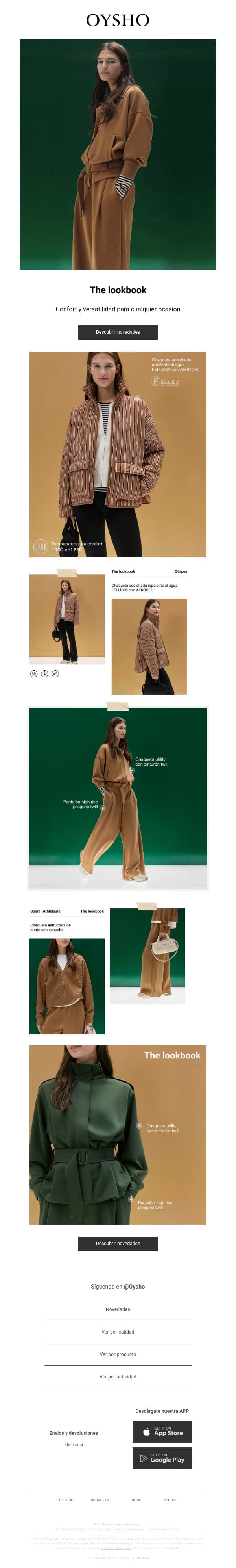 Everyday looks email from Oysho screenshot
