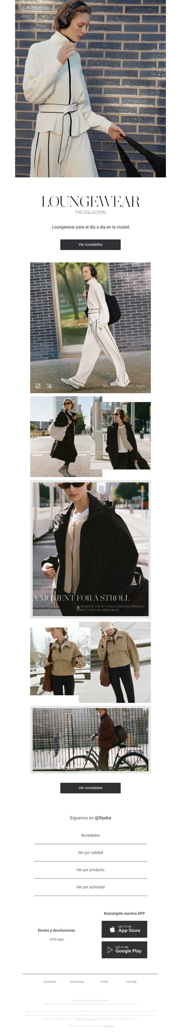 Loungewear | New in email from Oysho screenshot