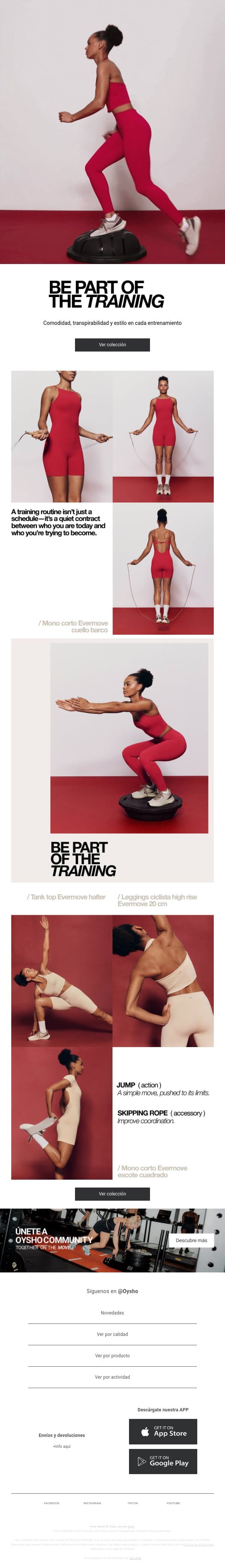 New In | Colección Evermove email from Oysho screenshot