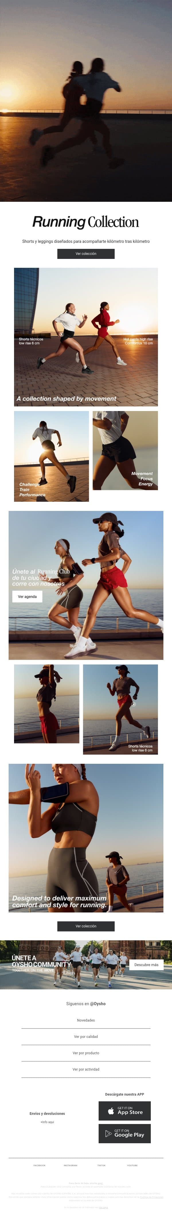 Running Collection email from Oysho screenshot