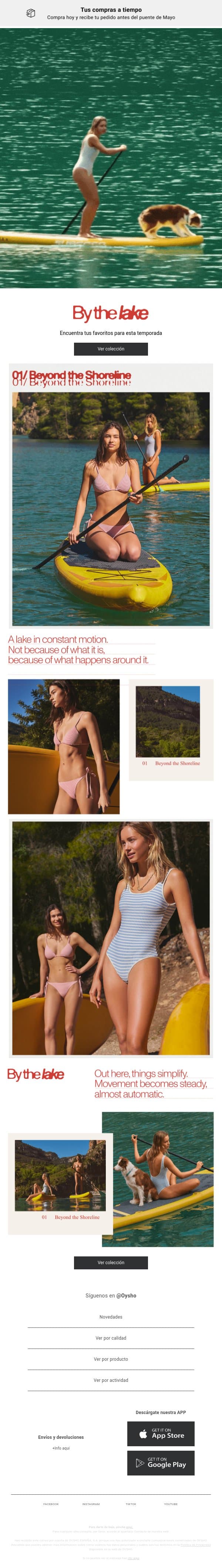 Nueva colección de baño email from Oysho screenshot