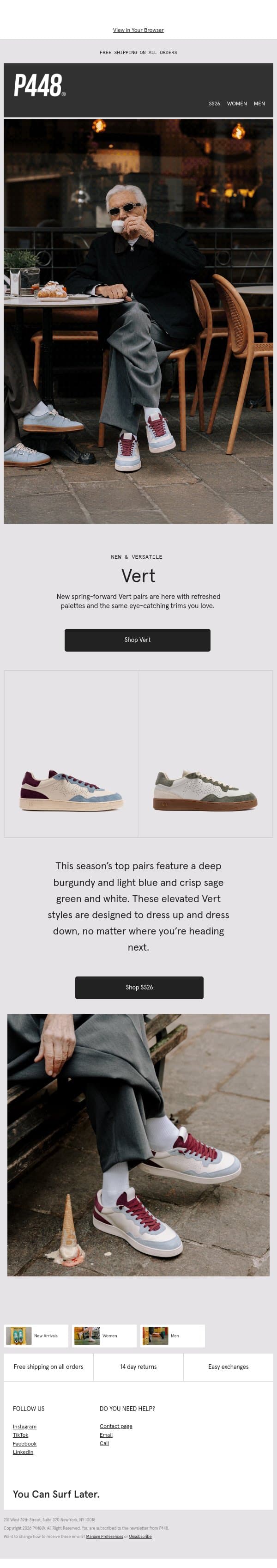 New for Spring: Vert email from P448 screenshot