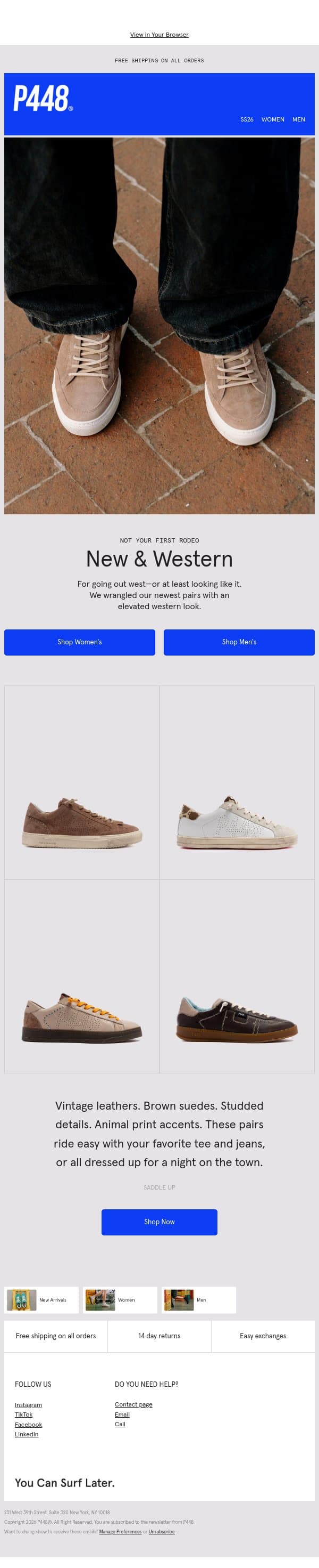 Wear These Out (West) email from P448 screenshot
