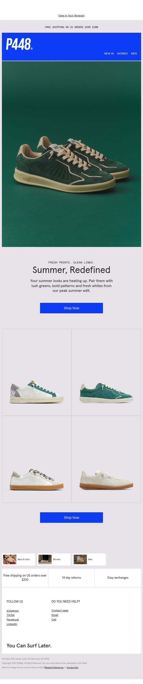 Easy Outfits, Standout Sneakers email from P448 screenshot