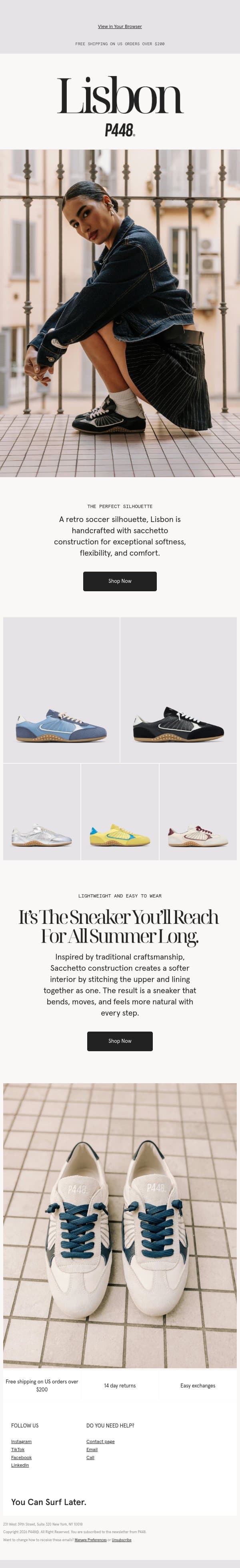 Step Into Lisbon email from P448 screenshot