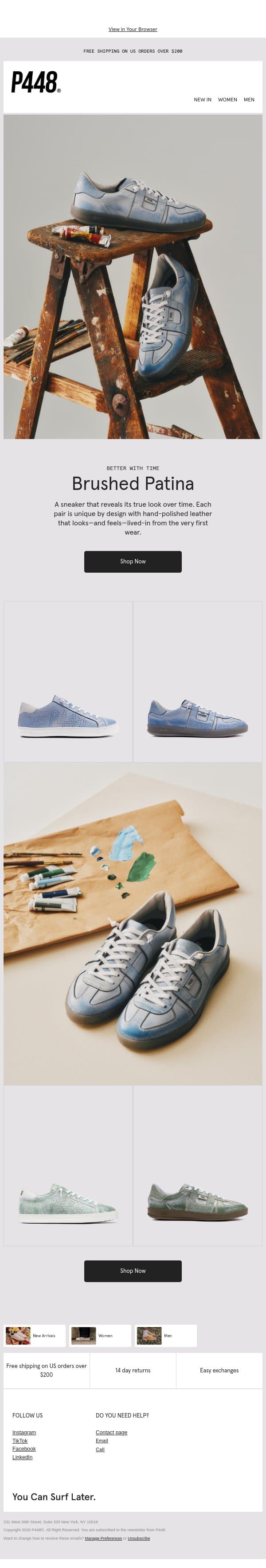 Living In: Brushed Patina email from P448 screenshot