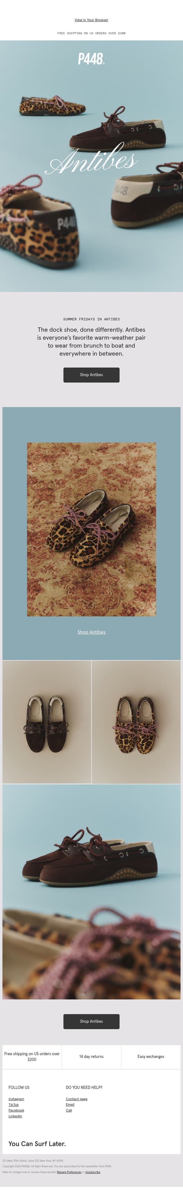 Summer Friday Style email from P448 screenshot
