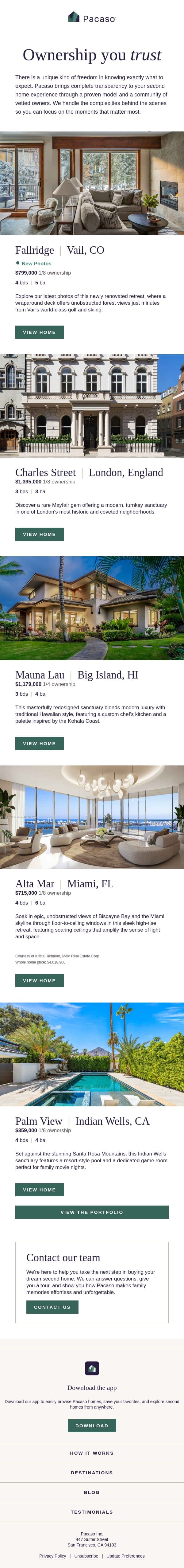 Real ownership without the guesswork email from Pacaso screenshot