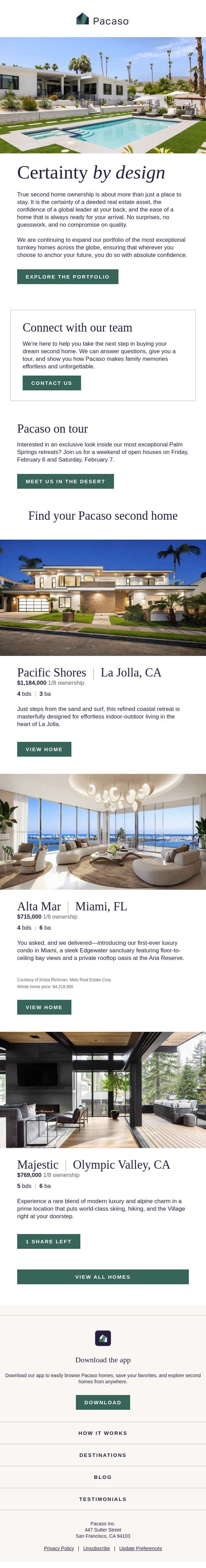 The certainty of co-ownership email from Pacaso screenshot