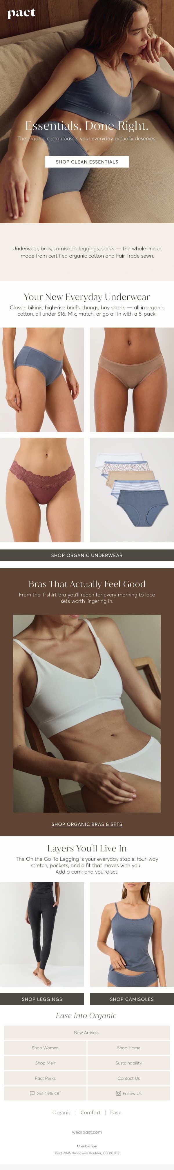 The Only Underwear Drawer Refresh You Need. email from Pact screenshot