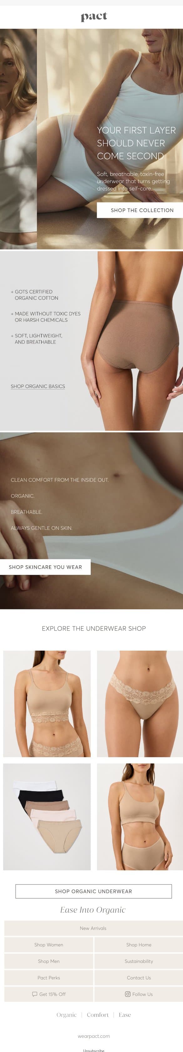 Better Underwear for Your Best Self email from Pact screenshot