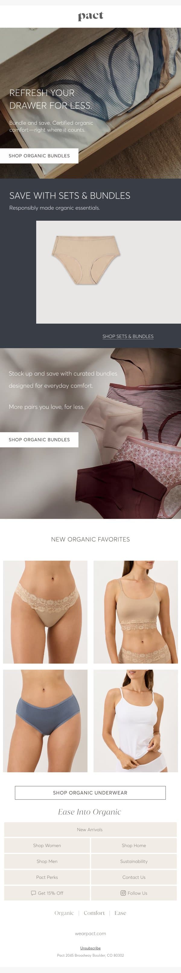 Switch to Organic (and Save) email from Pact screenshot