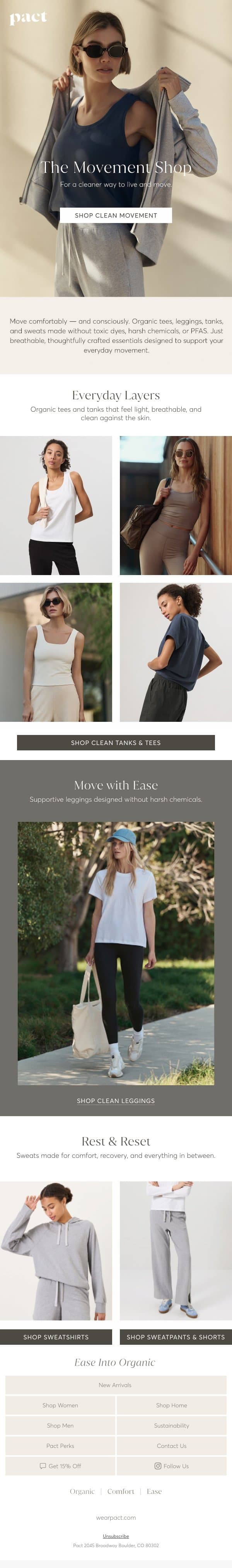 Introducing the Movement Shop email from Pact screenshot