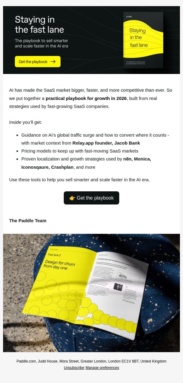 AI has changed the game. Here’s how to win. email from Paddle screenshot