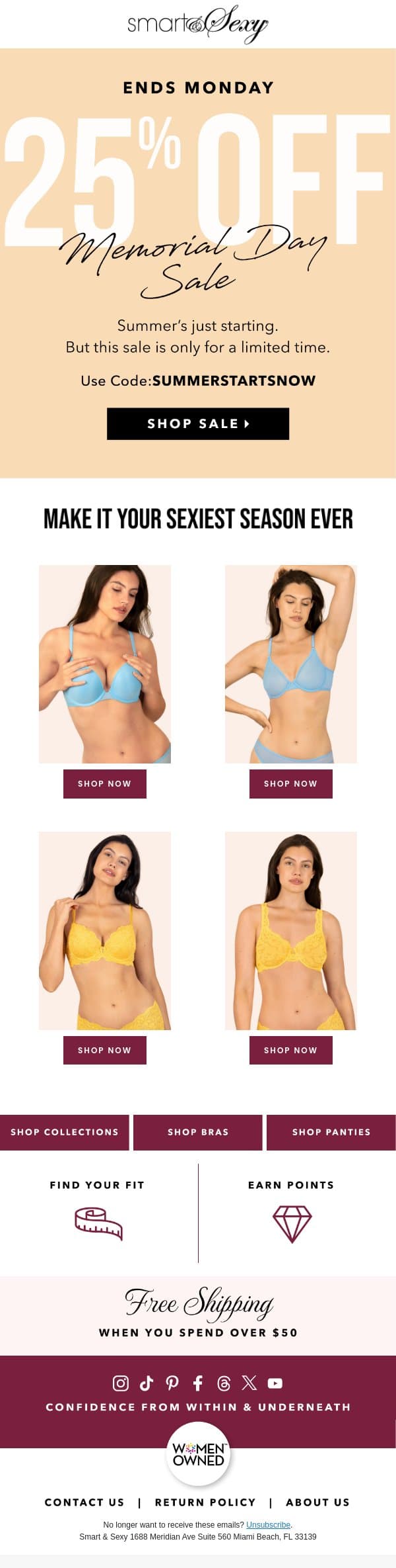Summer (and this sale) STARTS NOW email from Parade screenshot