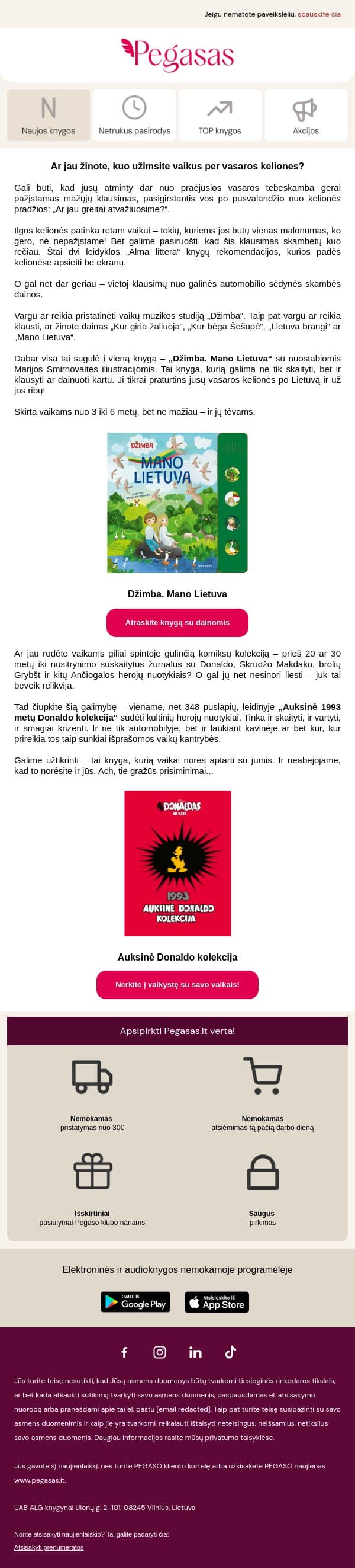 Slaptas tėvų planas prieš kelioninį nuobodulį 😎 email from Pegasas screenshot