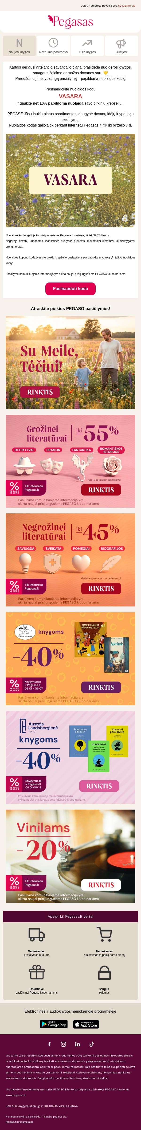 💛 Maža dovana didesniam džiaugsmui! email from Pegasas screenshot