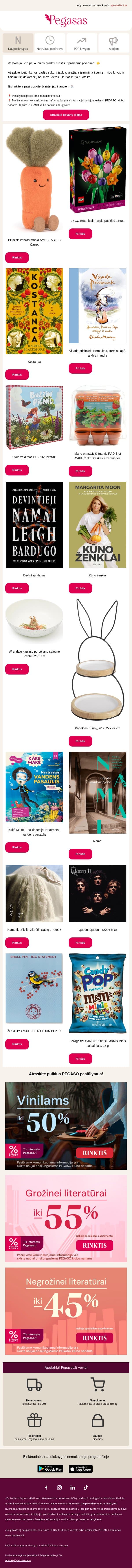 🐣 Dovanų idėjos Velykoms! email from Pegasas screenshot