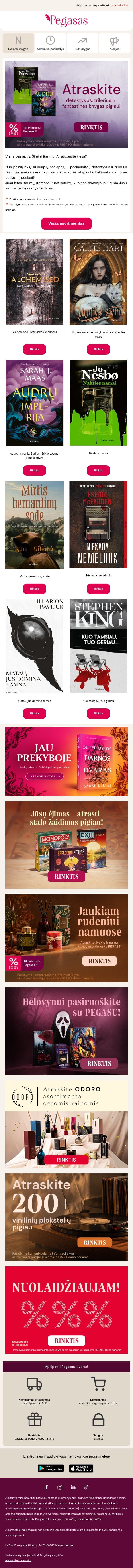 Kas slepiasi už kito puslapio? 🔎 email from Pegasas screenshot