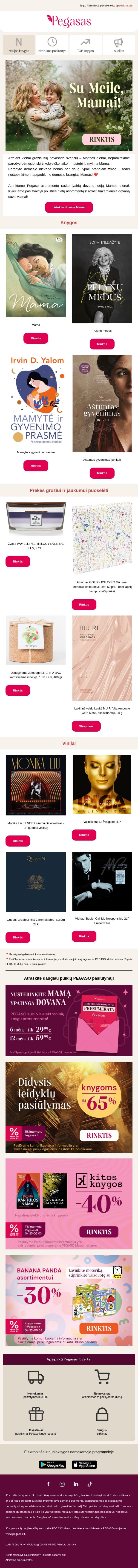 Su Meile, Mamai! ❤️ email from Pegasas screenshot