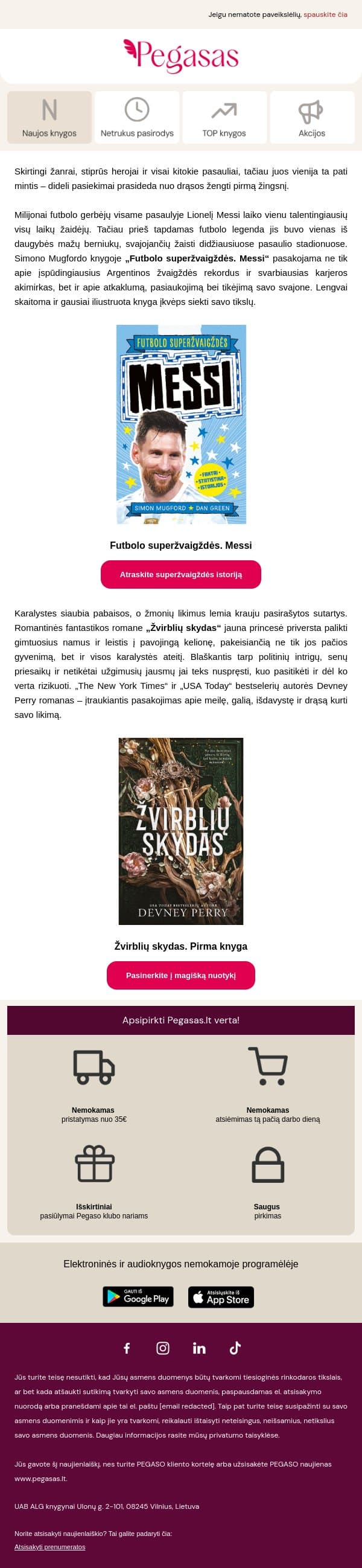 Ryškios „Alma littera“ istorijos jaunimui 🪐 email from Pegasas screenshot