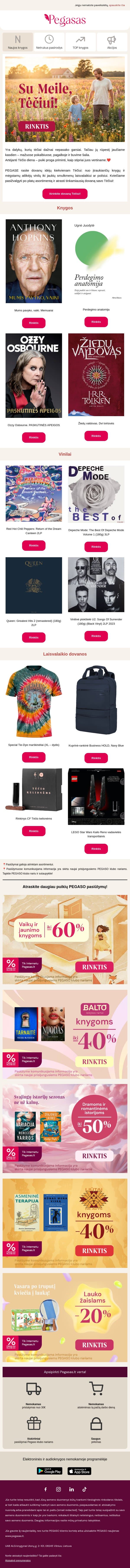 Su Meile, Tėčiui! ❤️ email from Pegasas screenshot