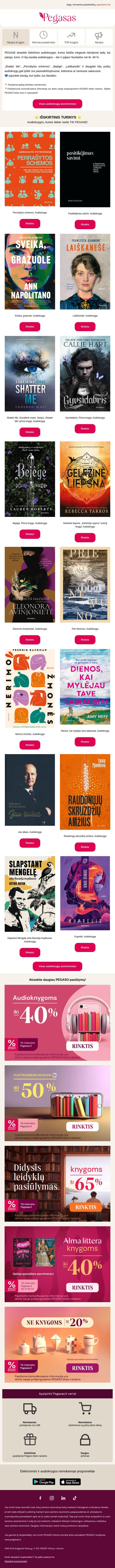🎧 Kelionėms, sportui ar ramiems vakarams email from Pegasas screenshot