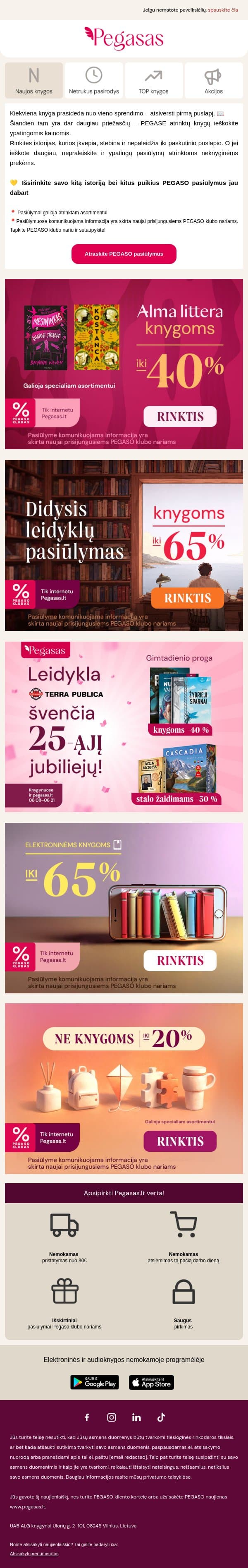 Daugiau istorijų už pigiau! 📖 email from Pegasas screenshot