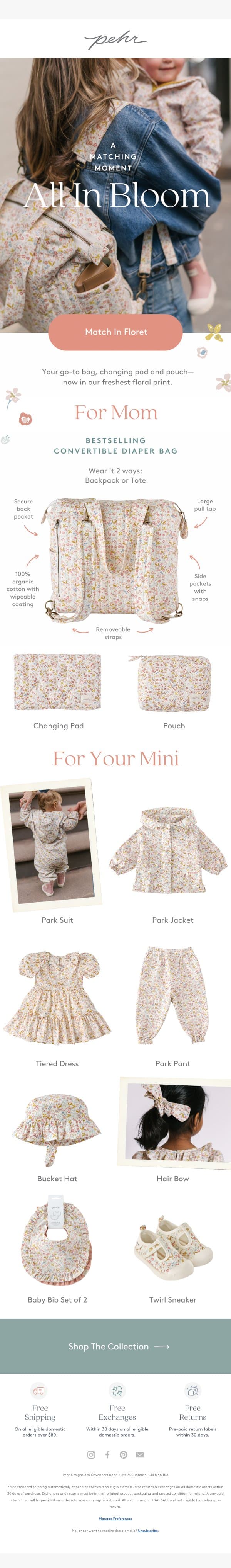 Just For You & Your Mini... email from Pehr screenshot