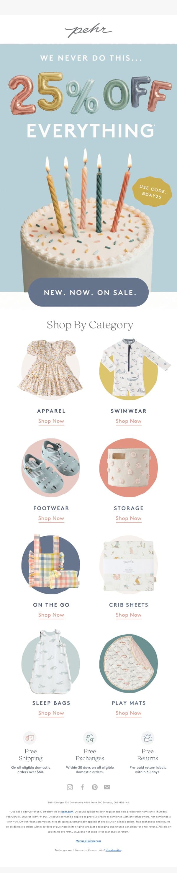 25% OFF 🎉 New Spring Styles email from Pehr screenshot