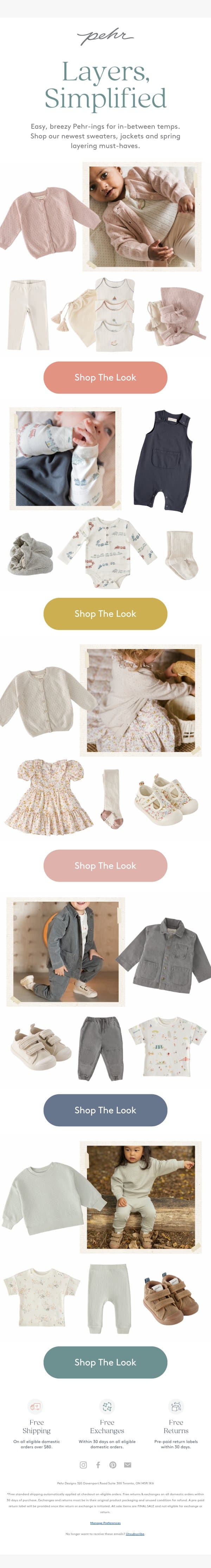 The Light Layers Edit email from Pehr screenshot