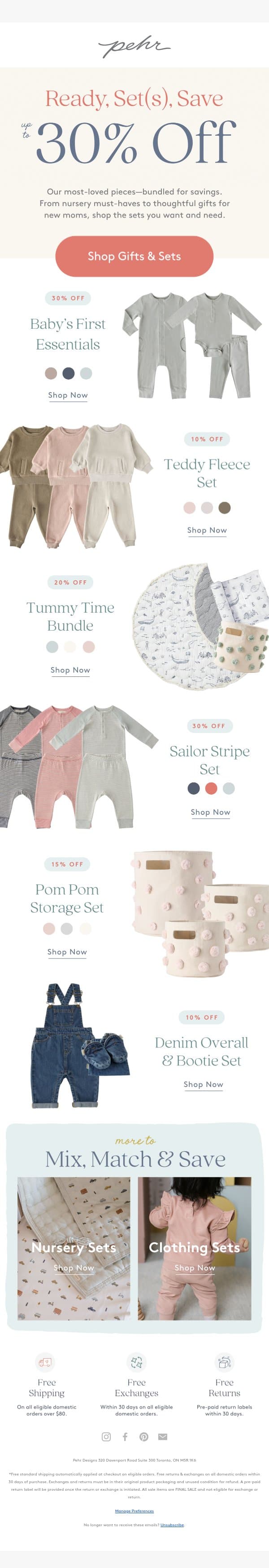 Better Together—Sets They’ll Love email from Pehr screenshot