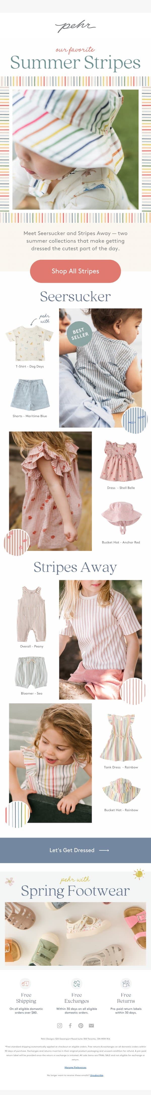 A Fun POV On Stripes… email from Pehr screenshot