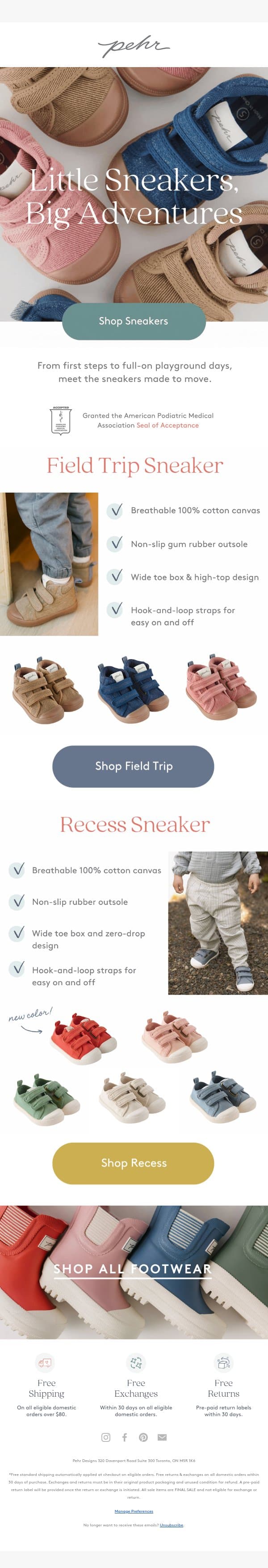 The Perfect Pair For Little Feet email from Pehr screenshot